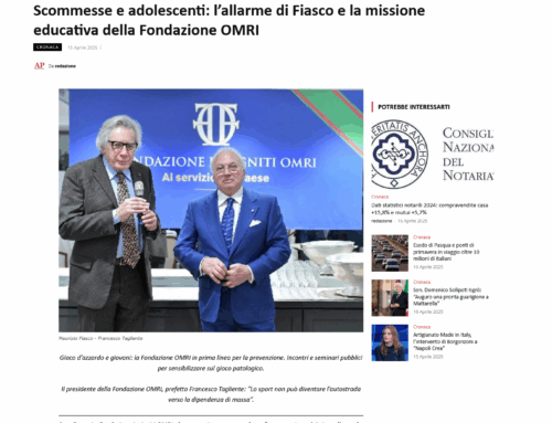 AgenPress – Scommesse e adolescenti: l’allarme di Fiasco e la missione educativa della Fondazione OMRI